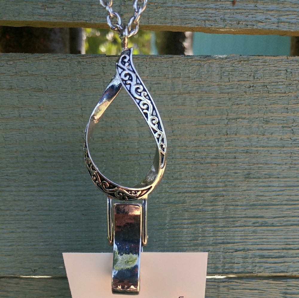 Lanyard- tear drop holds badges, glasses, id